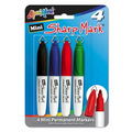 4 Pack "Sharp Mark" Mini Permanent Markers with Keyring